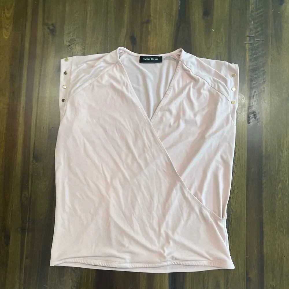 Ivanka Trump Faux Wrap, Sleeveless Blouse Top, Women's Size Small